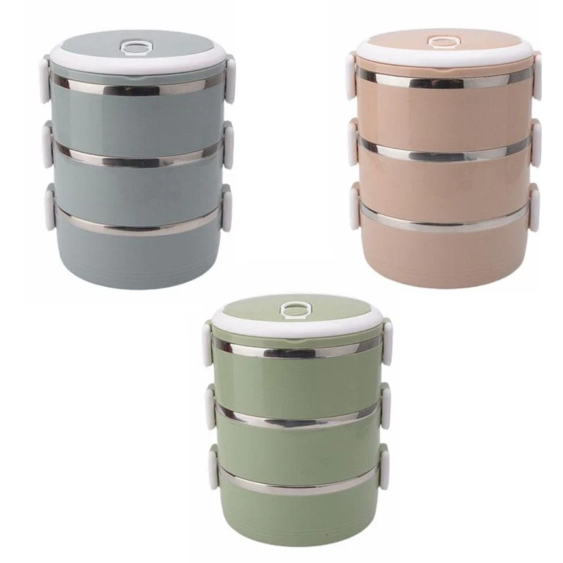 0.7L Stainless Steel Bento Box with Portable Hide-away Handle - 1,2 or 3 layer - Image 9