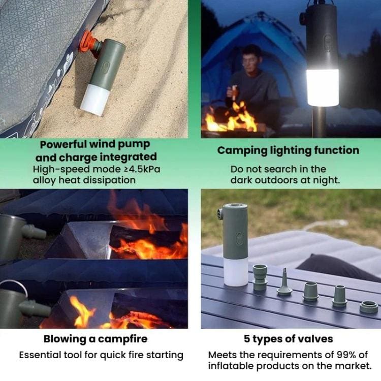 Mini Rechargeable Electric Air Pump & Tent Light – 2-in-1 Camping Multi-Tool - Image 5