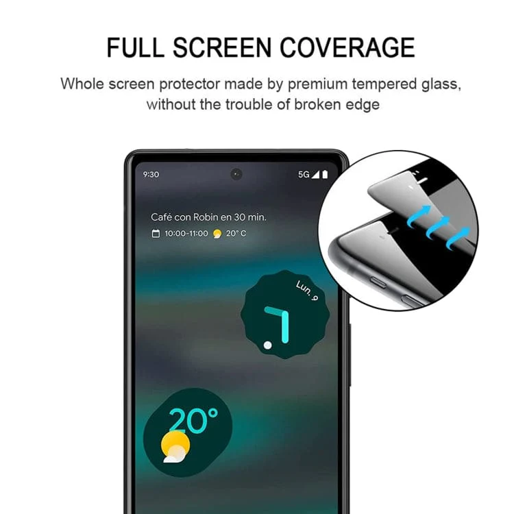 [2 PACK] Google Pixel 7 Tempered Glass Screen Protector, Black Border - Image 3