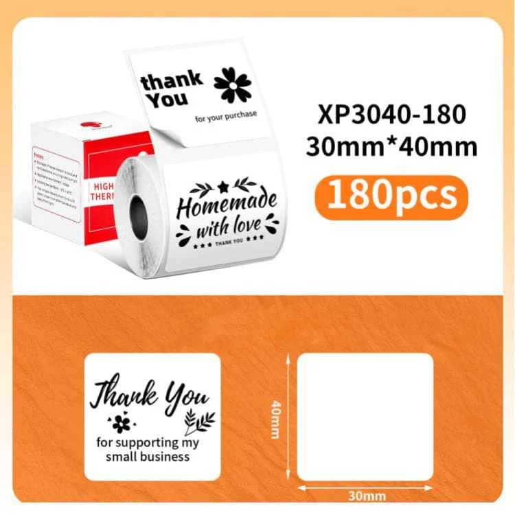 Phomemo Pre-Cut Thermal Label Roll, 20mm to 30mm size, White - Image 11