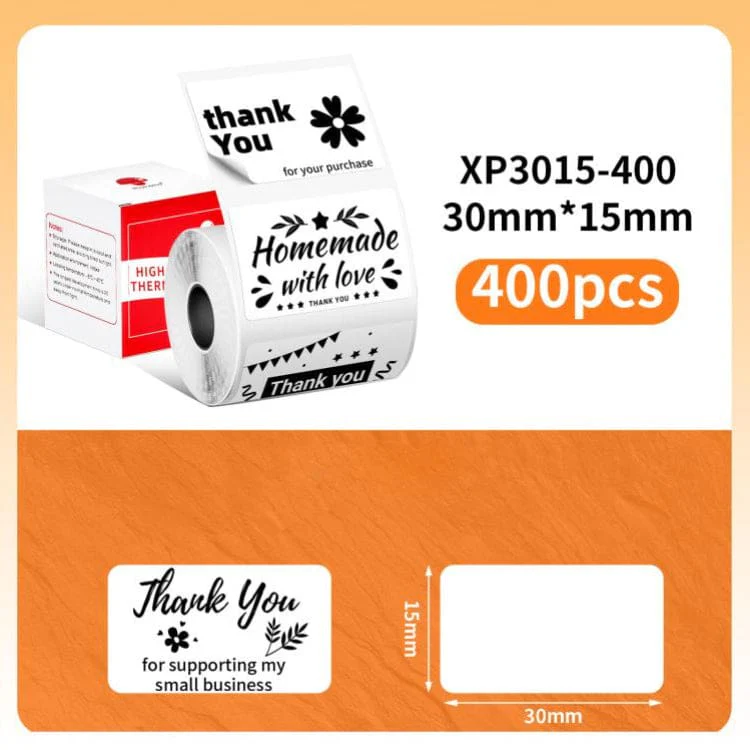 Phomemo Pre-Cut Thermal Label Roll, 20mm to 30mm size, White - Image 8