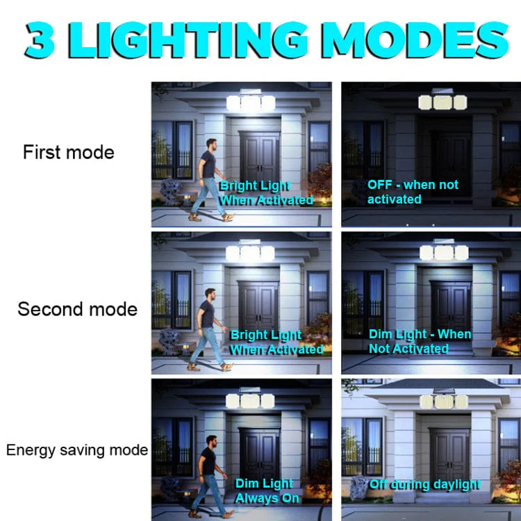 238 LED Solar Powered Motion Sensor Outdoor Light, 3 x Lighting Modes, Remote - Image 5