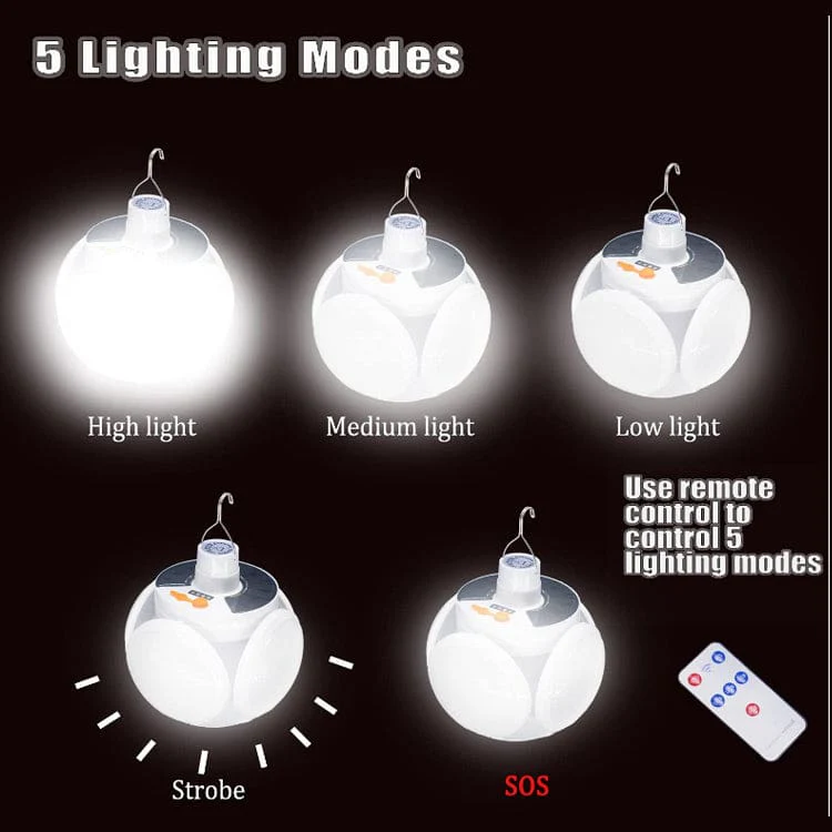 2400mAh Folding Solar Camping Light, 3 Light modes, Fold Out Hanging Design - Image 5