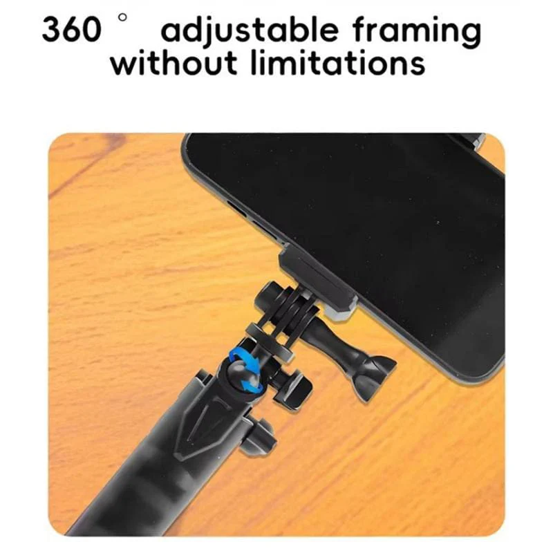 C062 3-in-1 Compact & Extendable Tripod, 180° Rotating, Removable Stand for Phones & Sports Cameras - Image 9