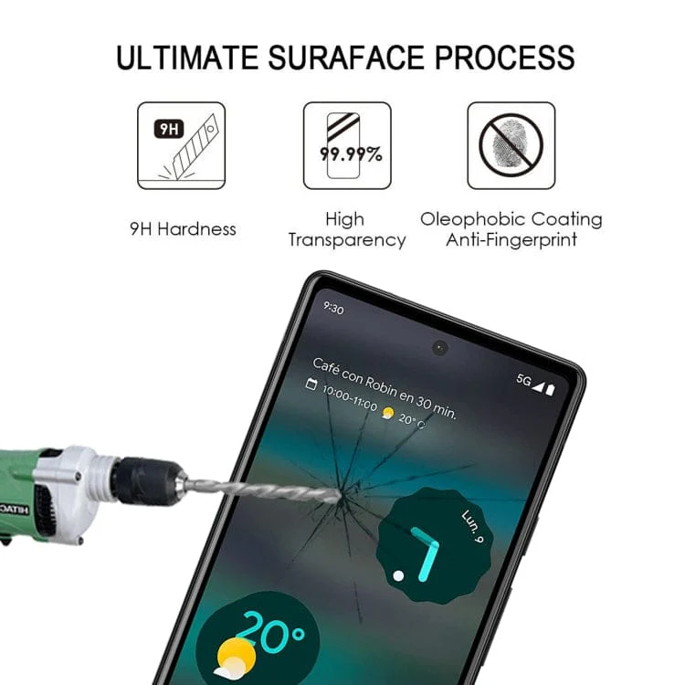 [3 PACK] Google Pixel 8 Enkay Tempered Glass Screen Protector, Black Border - Image 6