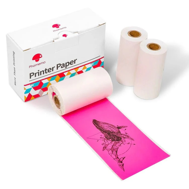 [3 PACK] Phomemo 50mm Thermal Coloured Label Paper Roll, 3.5m, Purple/Rose-Red/Orange - Image 3