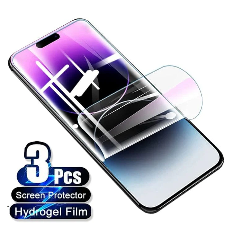[3 PACK] Apple iPhone Hydrogel Film Screen Protector - Custom Cut To Order
