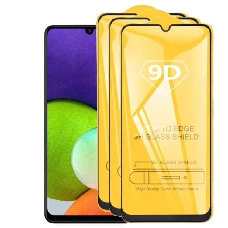 [3 PACK] Samsung Galaxy A22 4G Tempered Glass Screen Protector, 9D Hardness, Anti-Scratch, Black Border