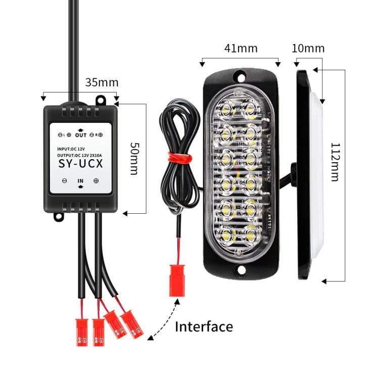 4 PACK AMBER Emergency LED Grille Lights, Wireless Remote, 12 Modes, 12V-24V - Image 4