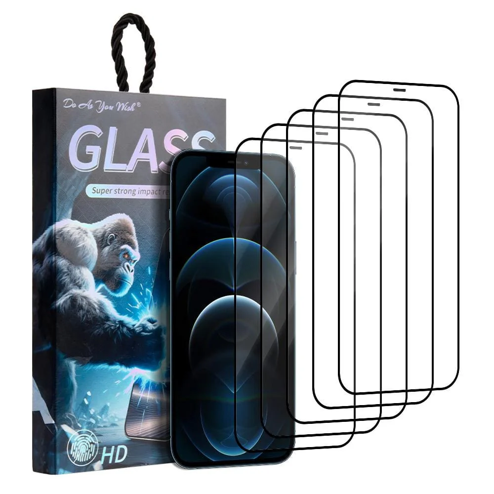 [5 PACK] iPhone 12 Pro Max High Quality HD Tempered Glass Screen Protector