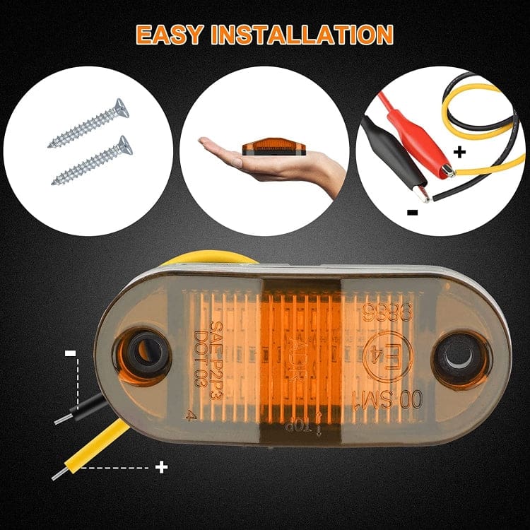 [2 PACK] MK019 12V-24V Marker Lights for Trailer, Truck, Caravan, Boat, Black base - Image 5