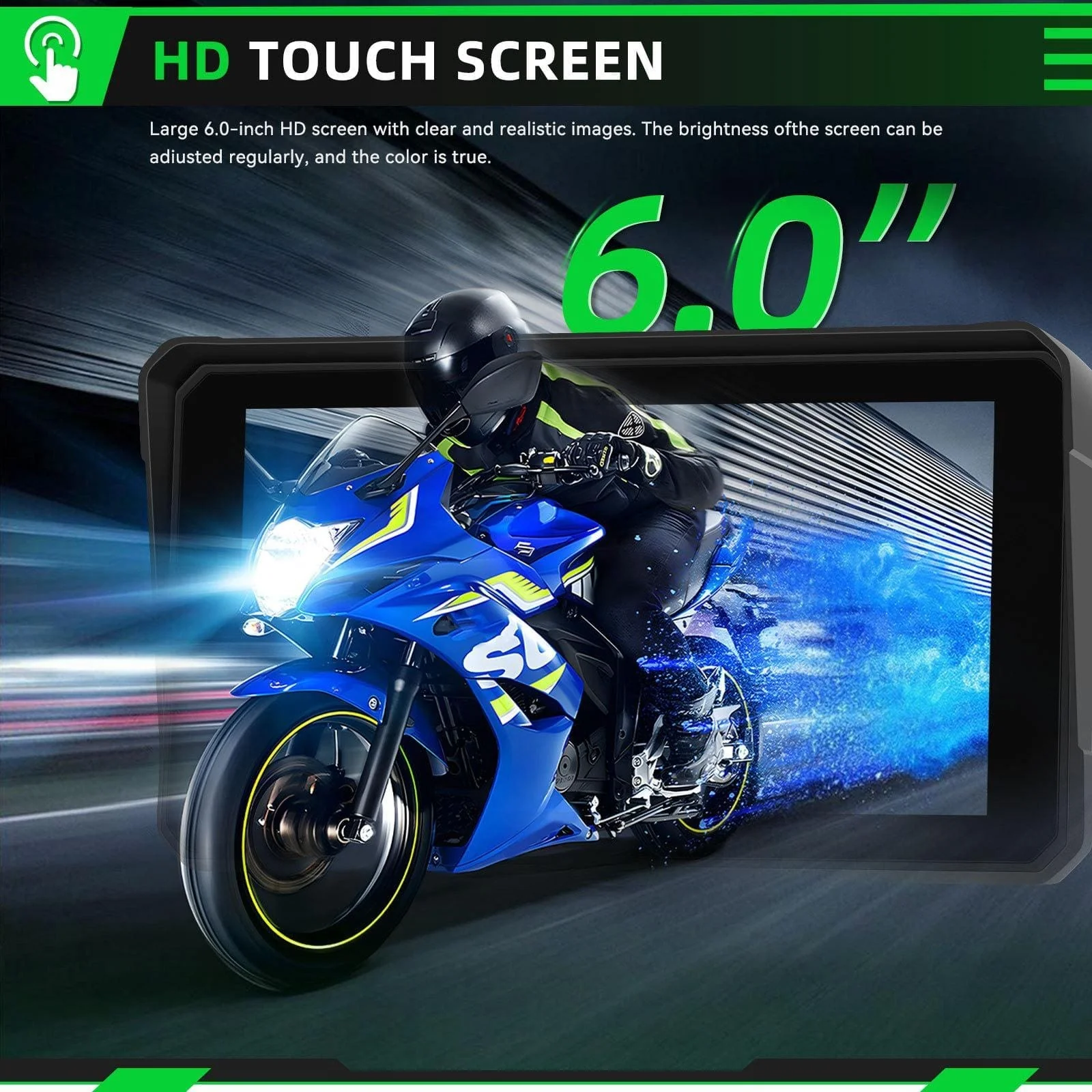 6" Wireless Motorcycle CarPlay & Android Auto Screen | Motorcycle GPS Navigator Display - Image 5