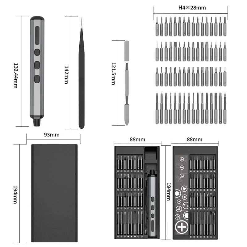 68-In-1 Rechargeable Cordless Electrical Screwdriver Set | 350mAh | High Strength Bits - Image 2