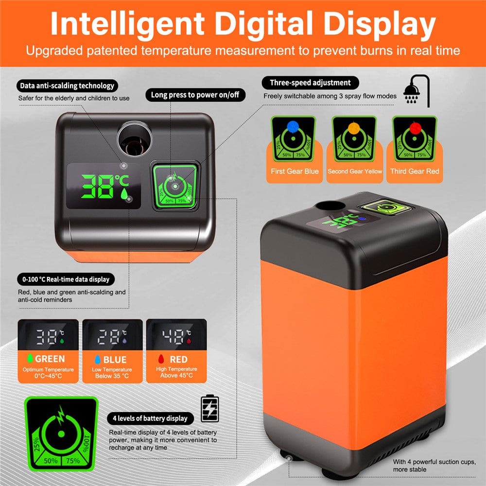 7800mAh Outdoor Camping Electric Shower with Smart Temperature Display - Image 5