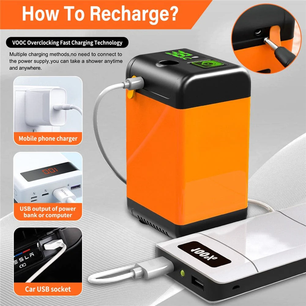 7800mAh Outdoor Camping Electric Shower with Smart Temperature Display - Image 6