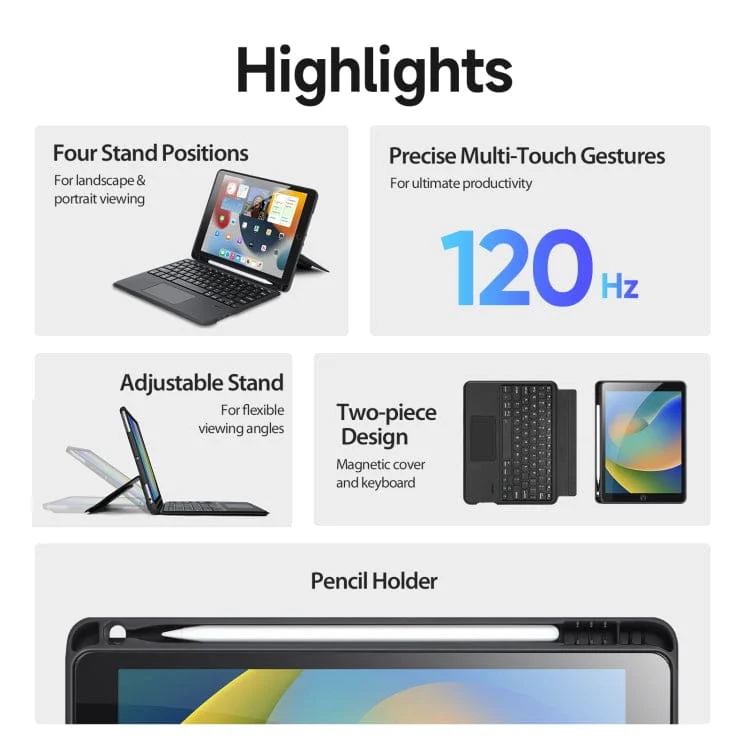 Apple iPad 10.2 / Air 3 / Pro 10.5 Dux Ducis DK Detachable Bluetooth Keyboard Cover with Touchpad - Image 3