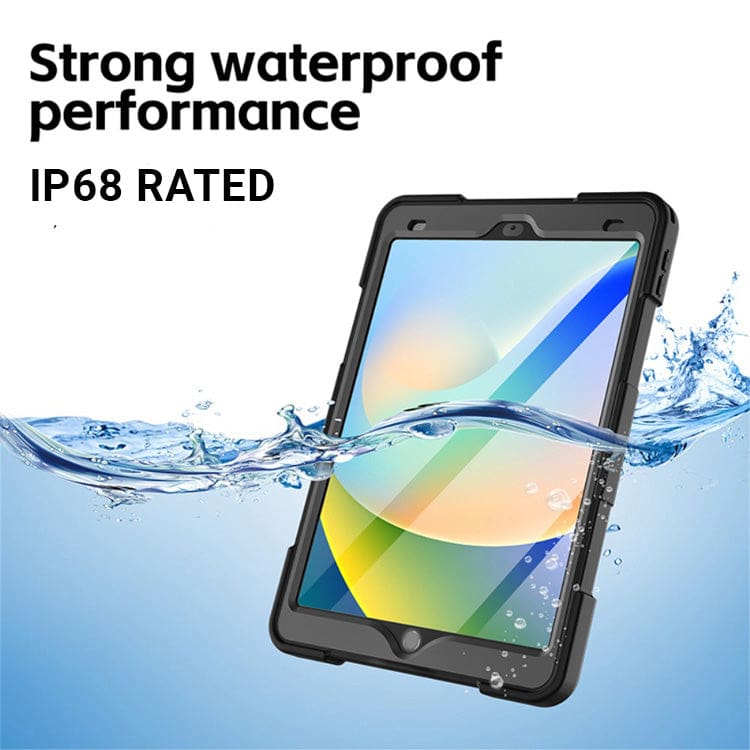 Apple iPad 10.2 Shockproof Waterproof Cover with Built-In Screen Protector, Hand Strap - Image 3