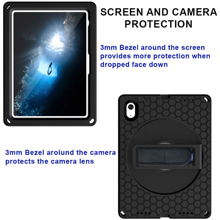 Apple iPad 11 2025 / iPad 10th Gen 10.9 2022 Thick EVA Protective Cover, Rotating Hand Strap, Stand - Image 3