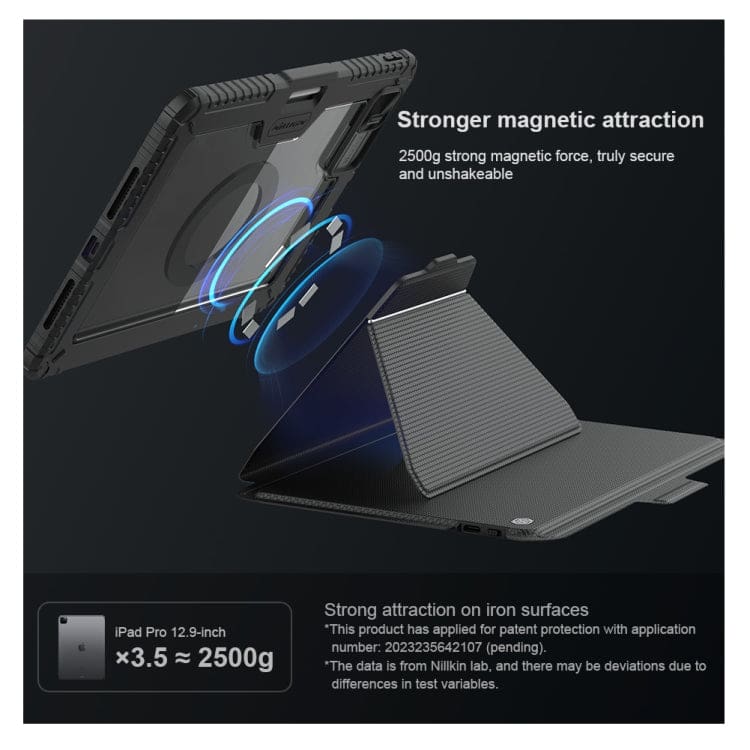 Apple iPad Pro 11 2024 Nillkin Rugged Backlit Keyboard Case | Heavy-Duty Detachable Folio Cover with Precision Touchpad - Image 4