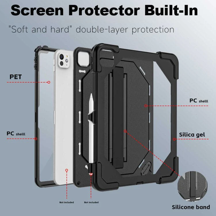 Apple iPad Pro 11 2024 RedPepper Rugged Cover with Screen Protector Built-In - Image 4