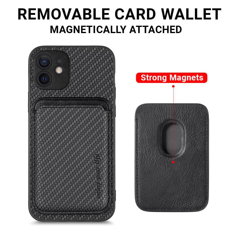 Apple iPhone 11 Carbon Magsafe Cover with Removable Card Wallet - Image 4