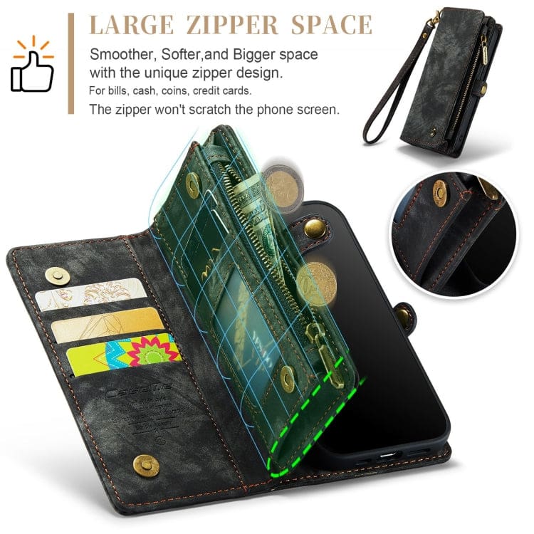 Apple iPhone 11 Pro Max CaseMe 008 2-In-1, Zip Wallet with Detachable Phone Cover - Image 3