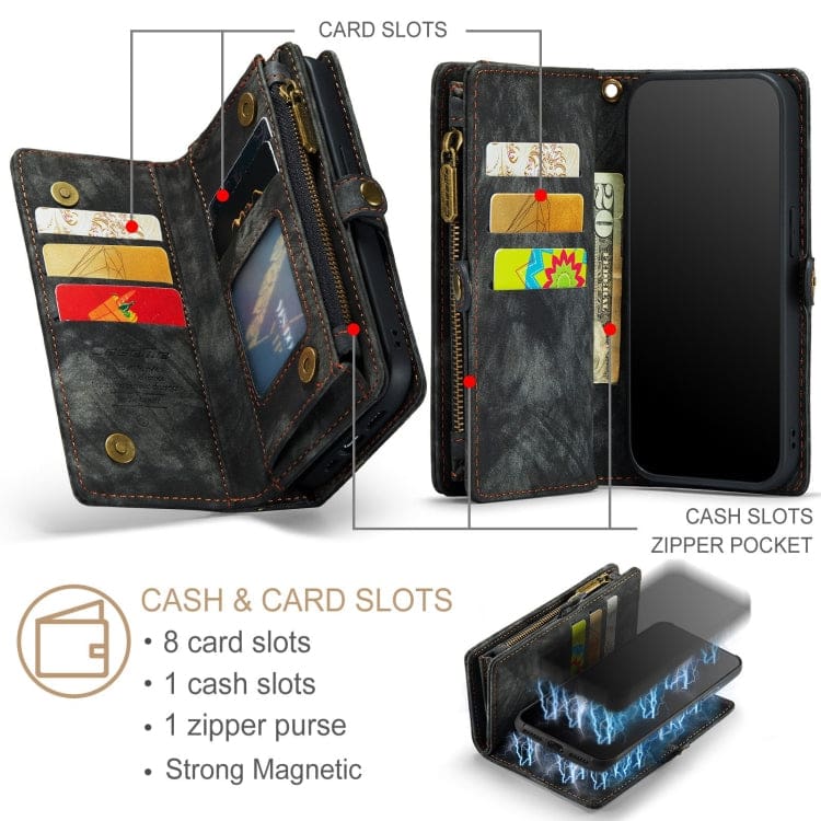 Apple iPhone 11 Pro Max CaseMe 008 2-In-1, Zip Wallet with Detachable Phone Cover - Image 5