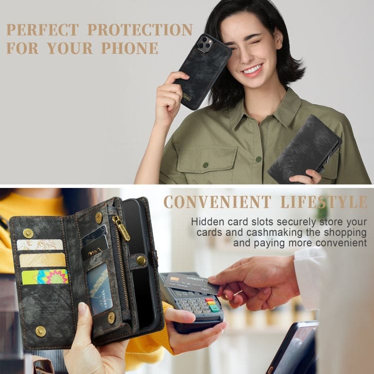 Apple iPhone 11 Pro Max CaseMe 008 2-In-1, Zip Wallet with Detachable Phone Cover - Image 6