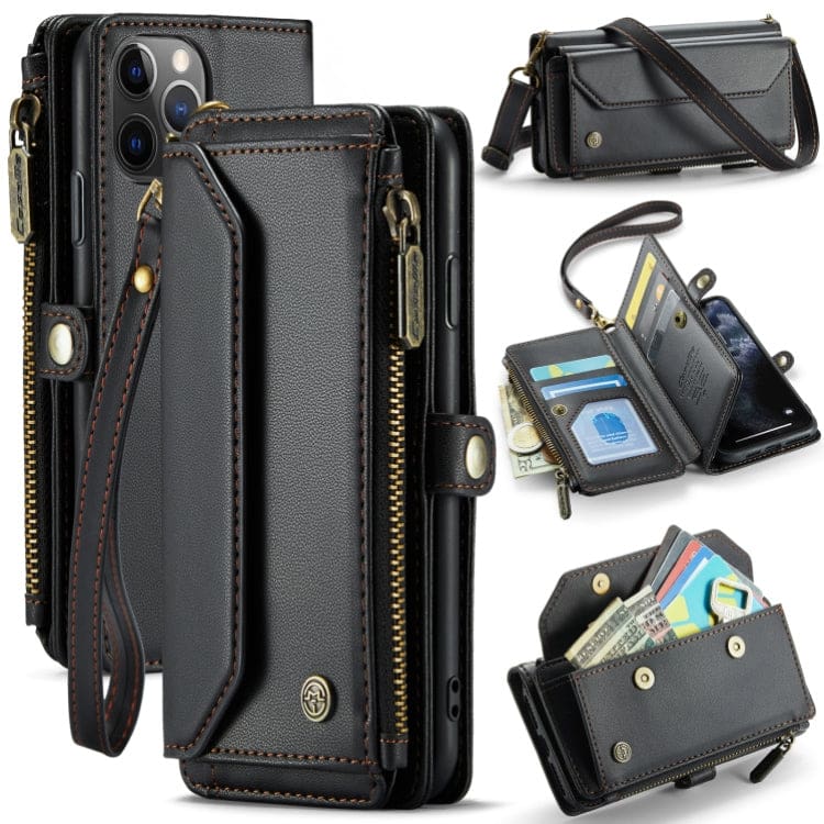 Apple iPhone 11 Pro Max CaseMe C36 Wallet, 7 Card Slots, Cash Pocket, Zipped Coin Wallet