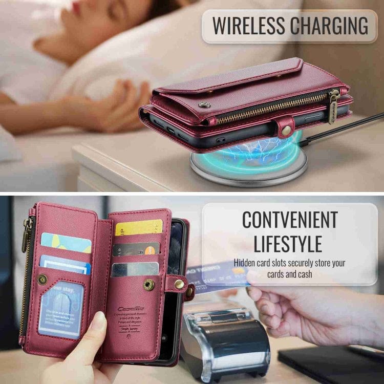 Apple iPhone 11 Pro Max CaseMe C36 Wallet, 7 Card Slots, Cash Pocket, Zipped Coin Wallet - Image 6