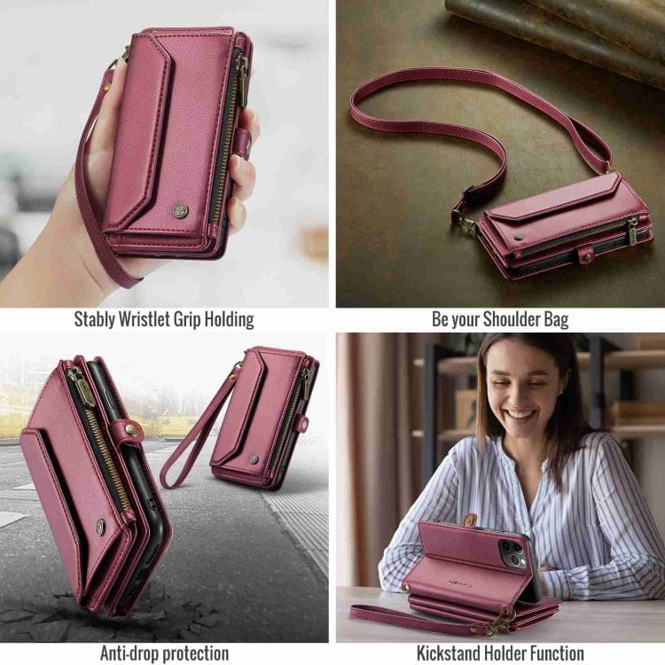Apple iPhone 11 Pro Max CaseMe C36 Wallet, 7 Card Slots, Cash Pocket, Zipped Coin Wallet - Image 8