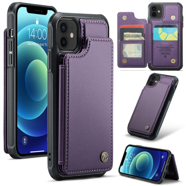 Apple iPhone 12 / 12 Pro CaseMe C22 Rear Wallet Cover with Card Slots - Image 2
