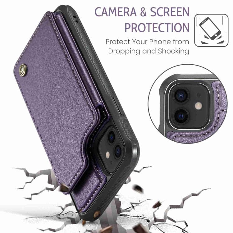 Apple iPhone 12 / 12 Pro CaseMe C22 Rear Wallet Cover with Card Slots - Image 6