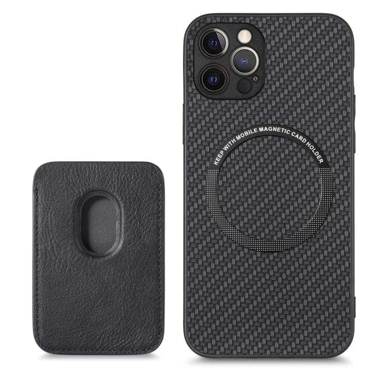 Apple iPhone 12 Pro Carbon Magsafe Cover with Removable Card Wallet - Image 3