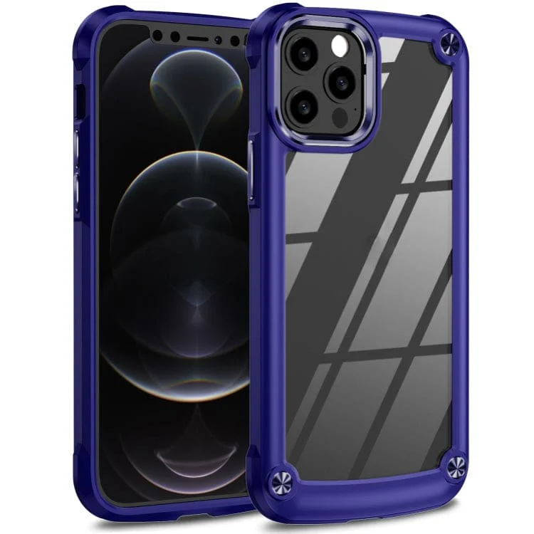 Apple iPhone 12 Pro Max Campro Shockproof Cover, Transparent Rear Panel with Camera Protection Ring