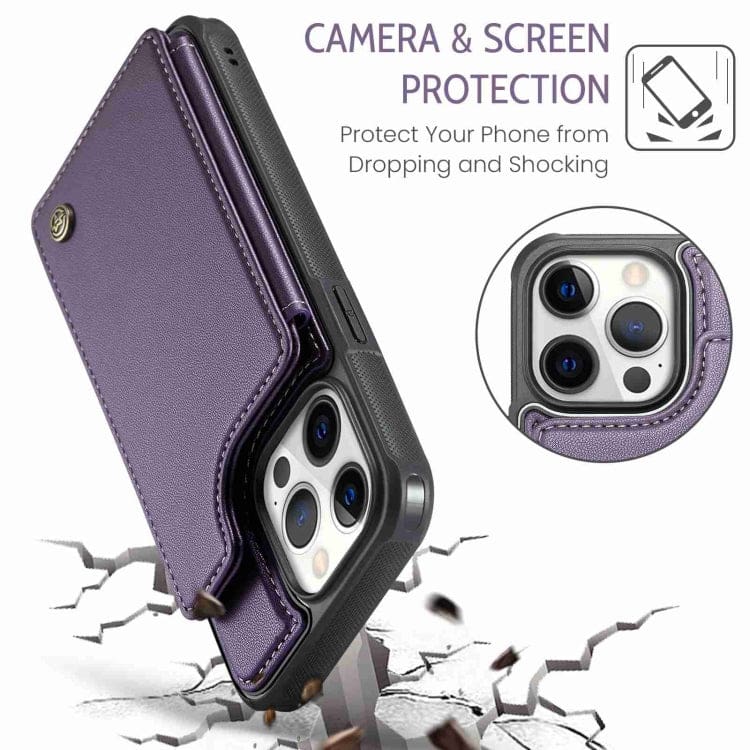 Apple iPhone 12 Pro Max CaseMe C22 Rear Wallet Cover with Card Slots - Image 5