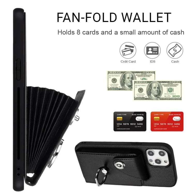 Apple iPhone 12 Pro Rear Cover with 8 Card Wallet and Ring/Stand - Image 4