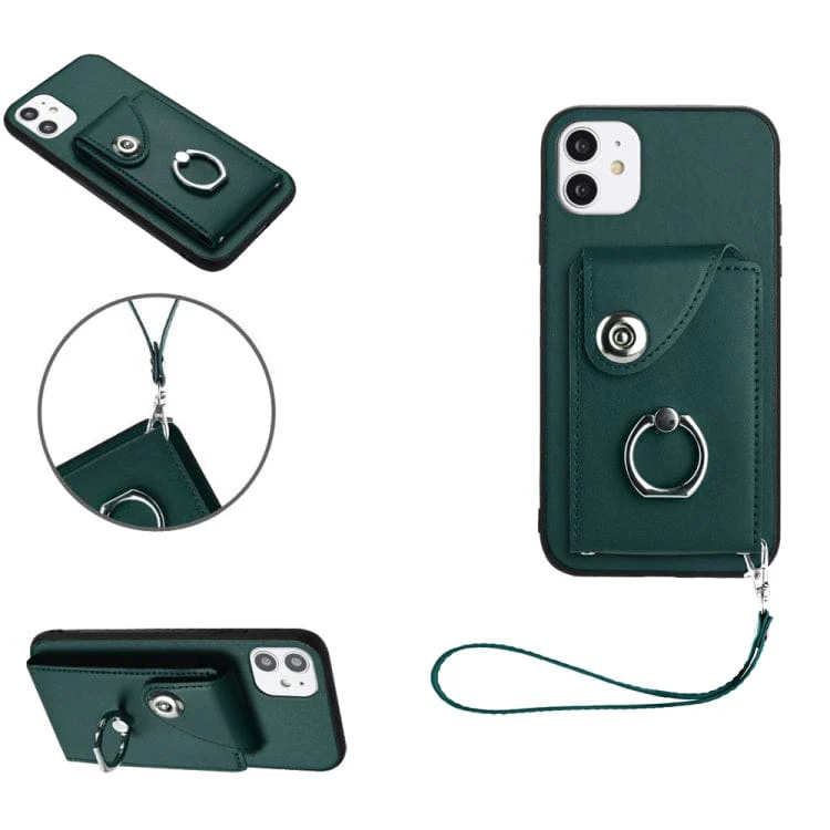 Apple iPhone 12 Rear Cover with 8 Card Wallet and Ring/Stand - Image 2