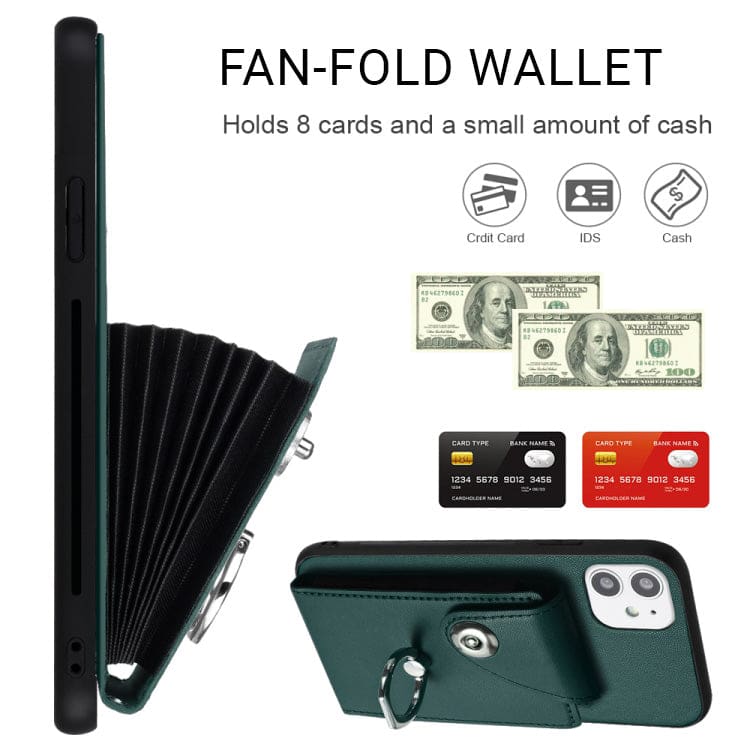Apple iPhone 12 Rear Cover with 8 Card Wallet and Ring/Stand - Image 5