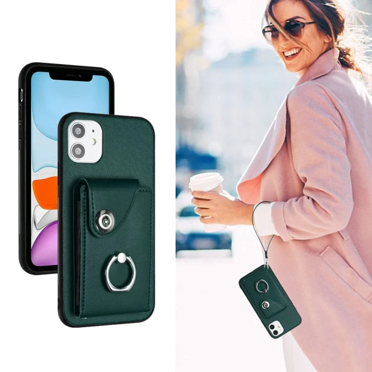 Apple iPhone 12 Rear Cover with 8 Card Wallet and Ring/Stand - Image 6