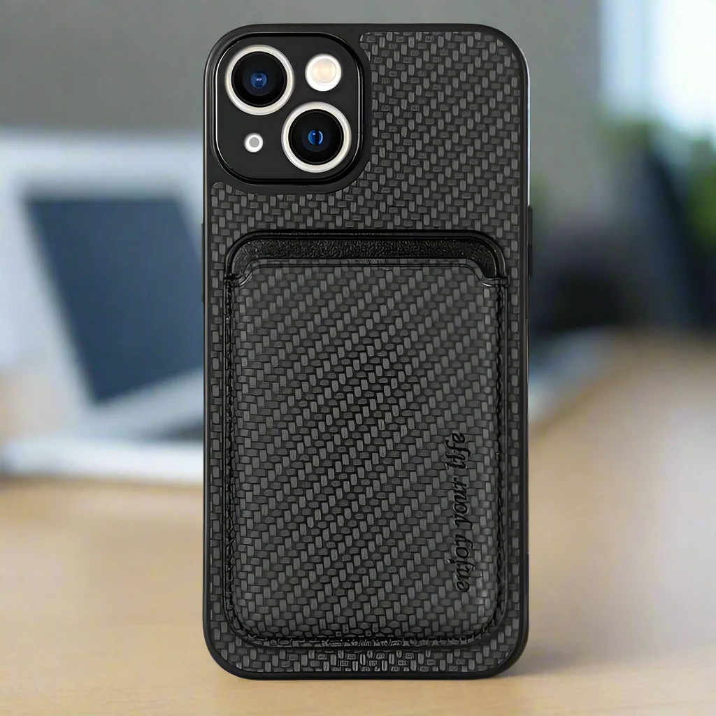Apple iPhone 13 Carbon Magsafe Cover with Removable Card Wallet