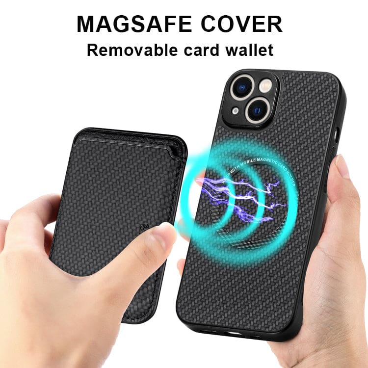 Apple iPhone 13 Carbon Magsafe Cover with Removable Card Wallet - Image 2