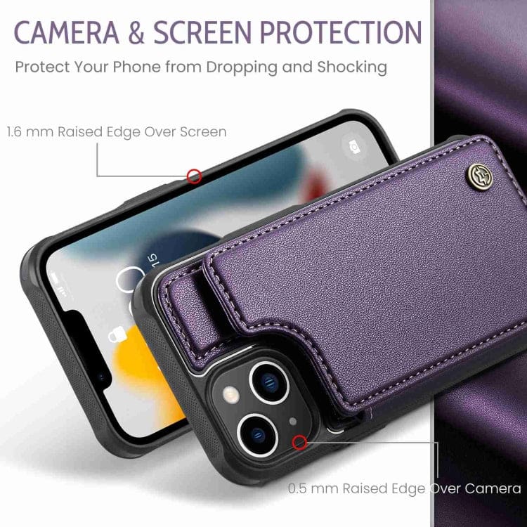 Apple iPhone 13 CaseMe C22 PU Leather Card Wallet Cover - Image 3