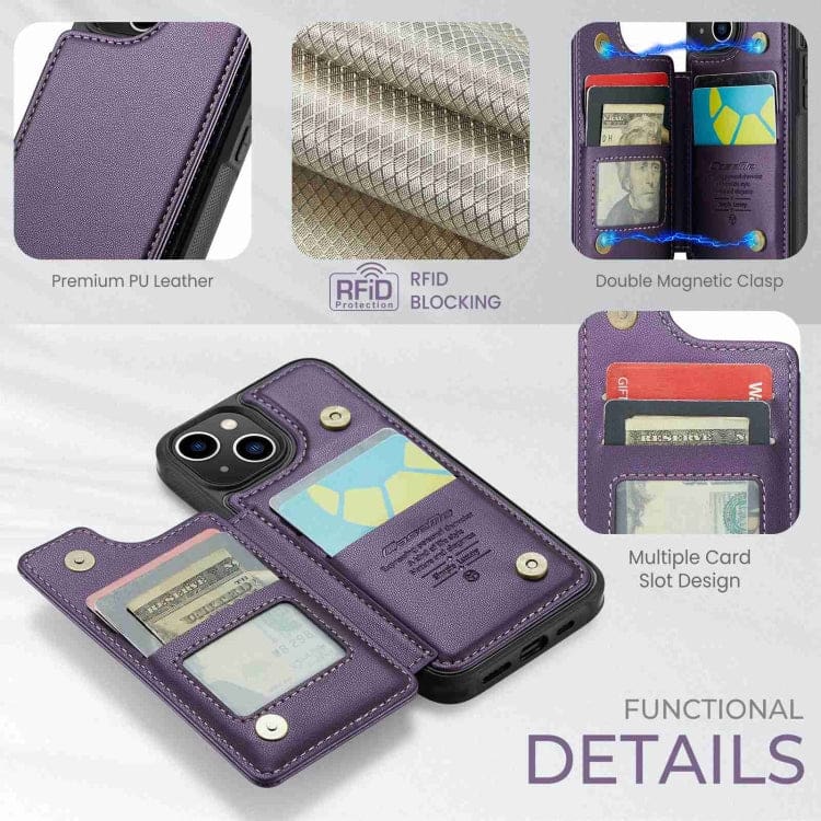 Apple iPhone 13 CaseMe C22 PU Leather Card Wallet Cover - Image 4