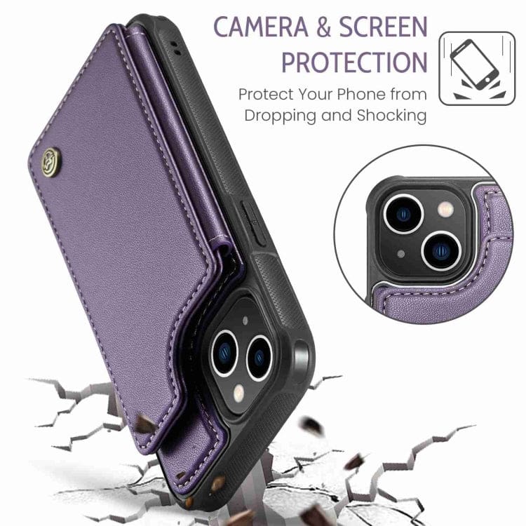 Apple iPhone 13 CaseMe C22 PU Leather Card Wallet Cover - Image 5