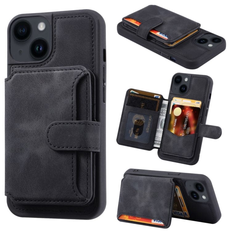 Apple iPhone 13 Deluxe Rear 5 Card Wallet Cover