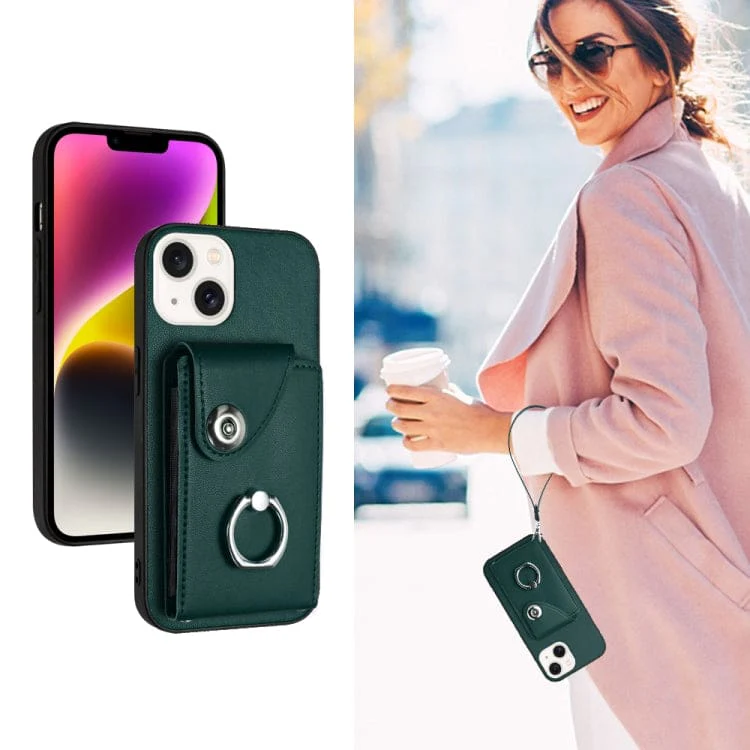 Apple iPhone 13 Mini 8 Card Rear Wallet Cover with Ring/Stand - Image 5