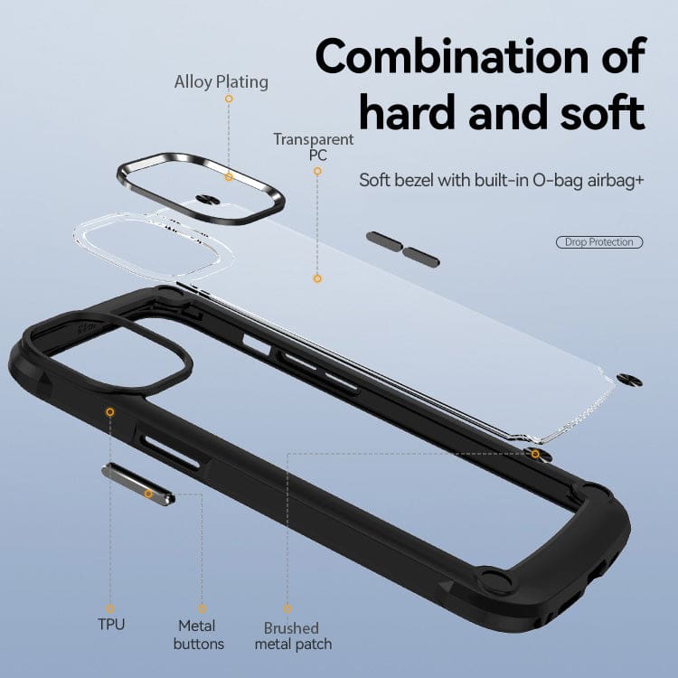 Apple iPhone 13 Pro Campro Shockproof Cover, Transparent Rear Panel with Camera Protection Ring - Image 3