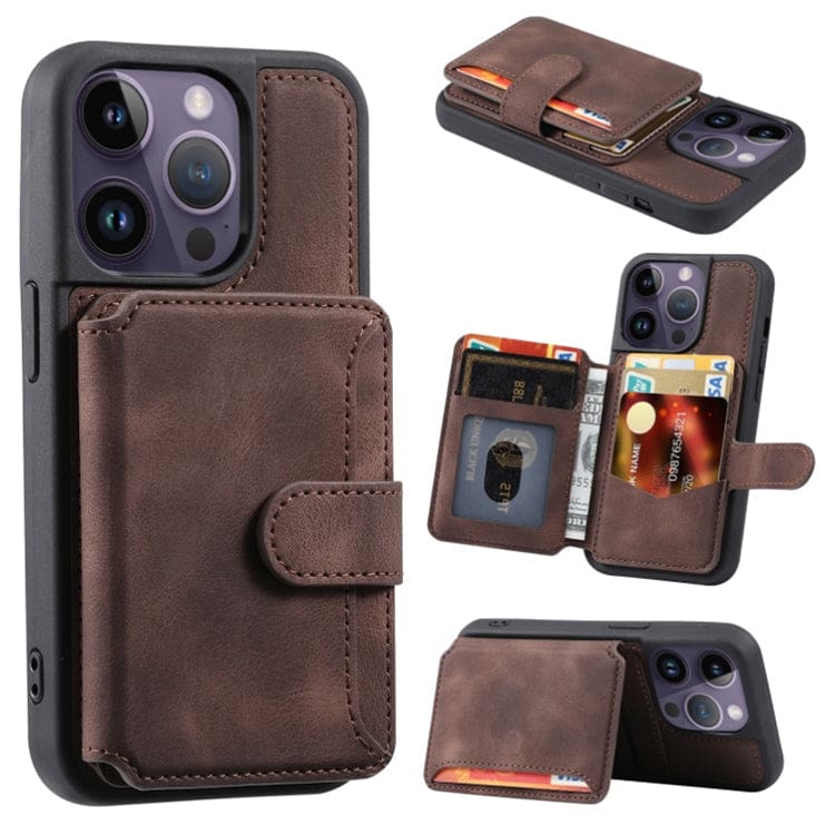 Apple iPhone 13 Pro Deluxe Rear 5 Card Wallet Cover - Image 6