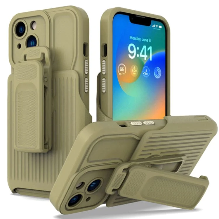 Apple iPhone 13 Pro - Explorer Thick Rugged Cover with Removable, Rotating Strap/Belt Clip